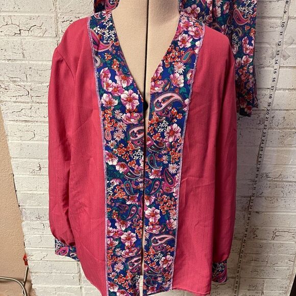 Vintage 80s floral Skirt Suit Set Medium - Picture 2 of 16